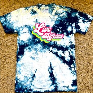 Tie Dye Blue/Light Blue Live Different Shankar Wear Streetwear Double Stitched T